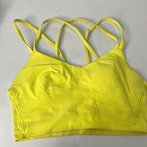 Lululemon Athletica Neon Yellow Strappy Sports Bra